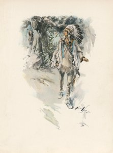 Longfellows sang om Hiawatha (fargelitografi) av Harrison Fisher