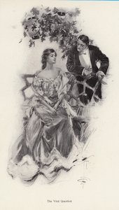 Mann som foreslår ekteskap med en kvinne (litho) av Harrison Fisher