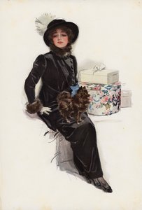 Min Frue av Julen (fargelitografi) av Harrison Fisher