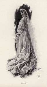 Portrett av en brud (litho) av Harrison Fisher