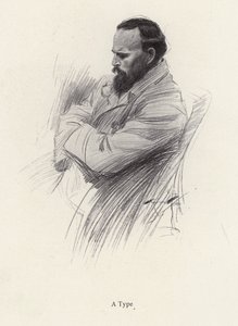 Portrett av en sittende mann (litho) av Harrison Fisher