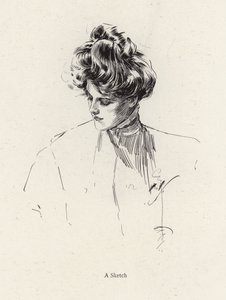 Portrett av en kvinne (litho) av Harrison Fisher