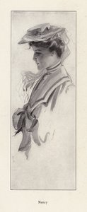 Portrett av en kvinne ved navn Nancy (litho) av Harrison Fisher