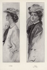 Karakteren Nedra fra romanen Nedra, av George Barr McCutcheon (litho) av Harrison Fisher