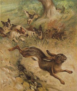 A Run for Life (chromolitho) av Harrison William Weir