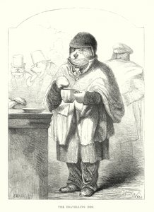 Morsomme hunder: Den reisende hunden (gravering) av Harrison William Weir