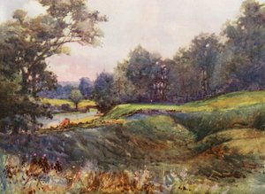 Golfbaner: Cassiobury Park, det nye attende hullet (fargelitografi)