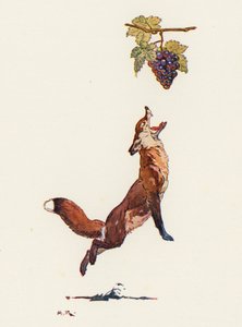The Fox and the Grapes (farge litho)