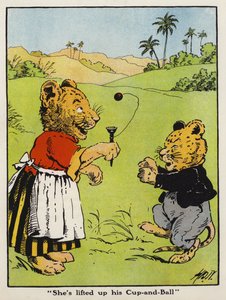 "Hun har løftet opp sin Cup-and-Ball" (farge litho) av Harry B Neilson