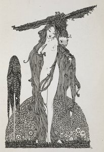 Illustrasjon for historien, 'eselskinn'. av Harry Clarke