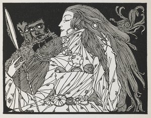 Illustrasjon til historien, 'de latterlige ønskene'. av Harry Clarke