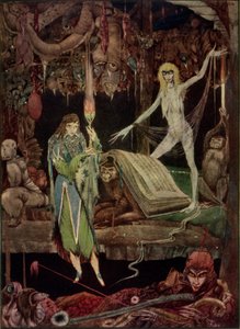 "Methinks, a Million Fools in Choir / are Raving and Will Never Tire", illustrasjon fra Faust av Goethe, oversatt av John Anster av Harry Clarke