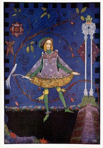 På graven til prinsessens far vokste det så en rosebusk - Svinegjeteren "" Prinsessen og verandaen"" - i "" Eventyr"" av Hans Christian Andersen, ill. av Harry Clarke av Harry Clarke