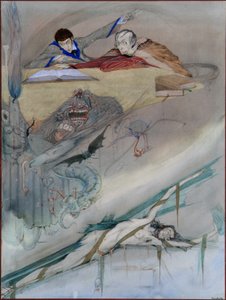 The Fall of the House of Usher, 1923 (blyant og wc) av Harry Clarke