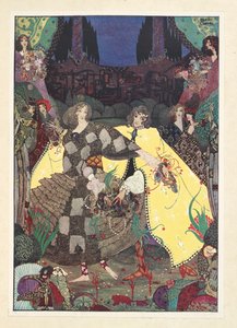 Paradisets hage. "Nå begynner vi dansene våre!" ropte feene. av Harry Clarke