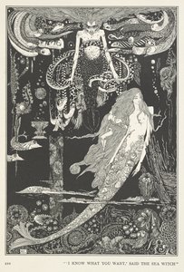 Den lille sjøpiken. "Jeg vet hva du vil," sa Havheksa. av Harry Clarke
