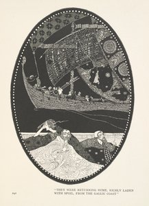 Myrkongens datter. De var på vei hjem, rikt lastet med bytte, fra den galliske kysten. av Harry Clarke