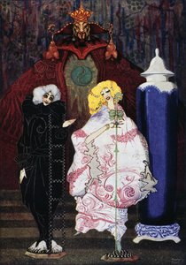 Gjeterinnen og skorsteinsfeien, eventyr av Hans Christian Andersen (1805-1875), illustrasjon av Harry Clarke (1890-1931) av Harry Clarke
