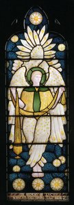 Engel med røkelseskar, 1872-73 (farget glass)