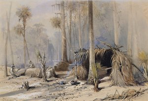 The Cypress-Shingle Yard, Ocklawaha River, Florida, 1870. av Harry Fenn