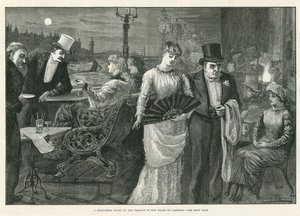 En midtsommernatt på terrassen til Underhuset av Harry Furniss