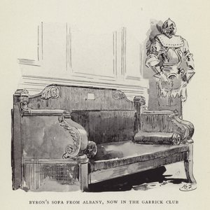 Byrons sofa fra Albany, nå i Garrick Club av Harry Furniss