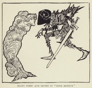 Ellen Terry og Irving i King Arthur av Harry Furniss