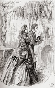 Estella og Pip. "Jeg så ingen skygge av en annen avskjed fra henne." av Harry Furniss