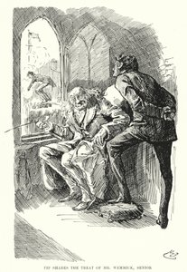 Illustrasjon for store forventninger av Charles Dickens (litho) av Harry Furniss