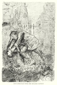 Illustrasjon for store forventninger av Charles Dickens (litho) av Harry Furniss