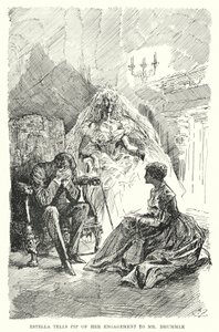 Illustrasjon for store forventninger av Charles Dickens (litho) av Harry Furniss