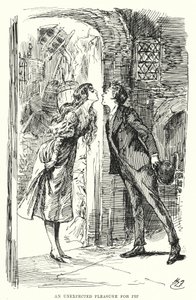 Illustrasjon for store forventninger av Charles Dickens (litho) av Harry Furniss