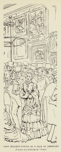Lady Burdett-Coutts på et salg på Christies av Harry Furniss