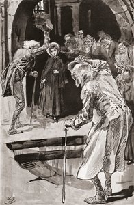 Lille Dorrit. Illustrasjon av Harry Furniss for Charles Dickens-romanen Little Dorrit, fra The Testimonial Edition, utgitt 1910. av Harry Furniss