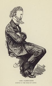 Lord Clanricarde, skisse i House of Lords av Harry Furniss