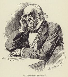 Mr Gladstone lytter av Harry Furniss