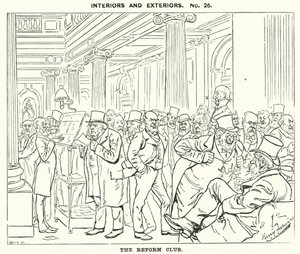 Punch tegneserie: The Reform Club (gravering) av Harry Furniss