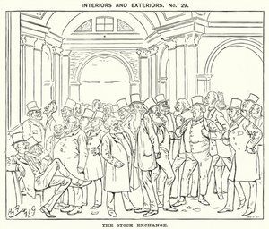 Punch tegneserie: The Stock Exchange (gravering) av Harry Furniss