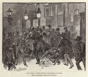 Klokken seks på hovedpostkontoret av Harry Furniss