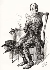 Stiggins. Illustrasjon av Harry Furniss for Charles Dickens-romanen The Pickwick Papers, fra The Testimonial Edition, utgitt 1910. av Harry Furniss