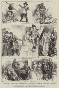 Tableaux Vivants fra Sir Walter Scotts romaner, i Cromwell House, South Kensington av Harry Furniss