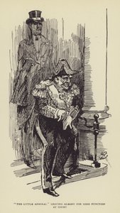 Den lille admiralen forlater Albany for en funksjon ved retten av Harry Furniss