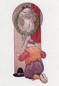 Illustrasjon til Don Quixote (fargelitografi) av Harry George Theaker