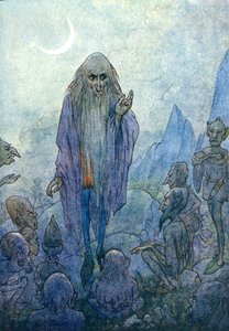 Merlin (fargelitografi) av Harry George Theaker