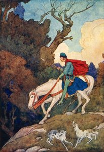 Den fortryllede skogen (fargelitografi) av Harry George Theaker