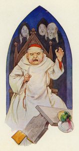 De sier at abbed Hugo raste av vrede (fargelitografi) av Harry George Theaker