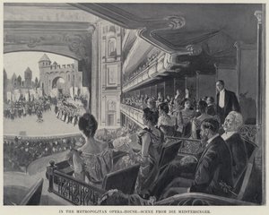 I Metropolitan Opera-House, scene fra Die Meistersinger (litho) av Harry Grant Dart
