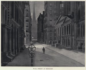 Wall Street ved midnatt (litho) av Harry Grant Dart