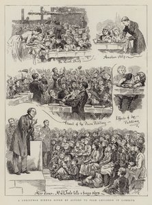 En julemiddag gitt av skuespillere til fattige barn i Lambeth av Harry Hamilton Johnston