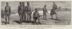 Forstyrrelsene i Sør-Afrika, menn fra livvakten til Mr Osborne, den britiske bosattkommissæren i Zulu Native Reserve Territory av Harry Hamilton Johnston